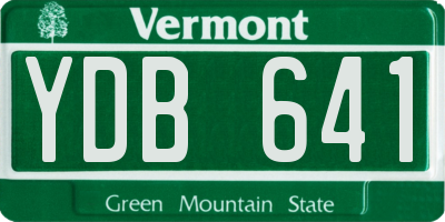 VT license plate YDB641