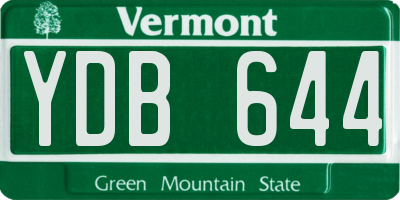 VT license plate YDB644