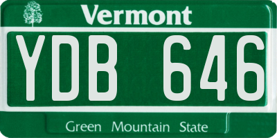 VT license plate YDB646