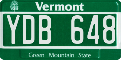 VT license plate YDB648