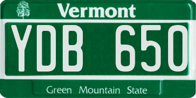 VT license plate YDB650