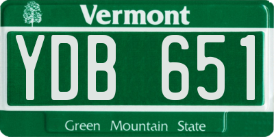 VT license plate YDB651