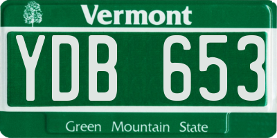 VT license plate YDB653