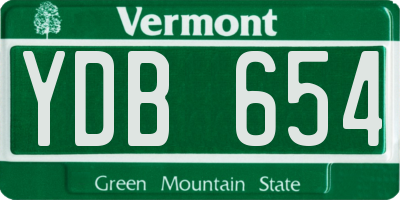 VT license plate YDB654