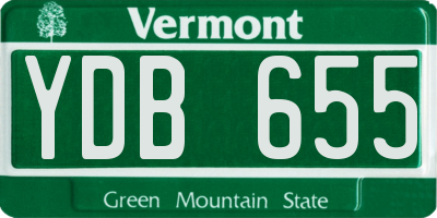 VT license plate YDB655
