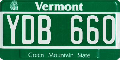VT license plate YDB660