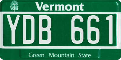 VT license plate YDB661