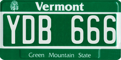 VT license plate YDB666