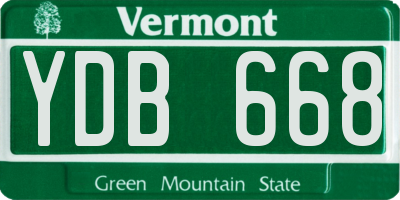 VT license plate YDB668