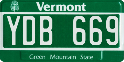 VT license plate YDB669