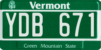 VT license plate YDB671