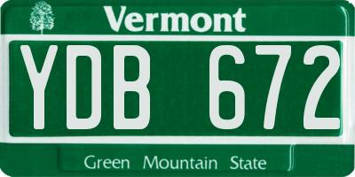 VT license plate YDB672