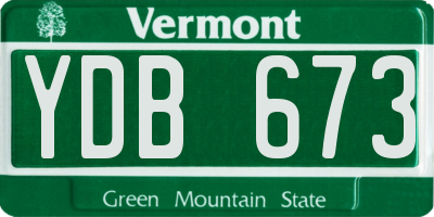 VT license plate YDB673