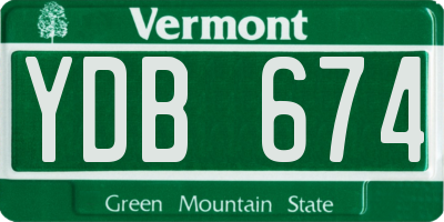 VT license plate YDB674