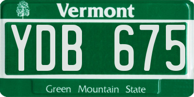 VT license plate YDB675