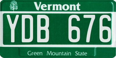 VT license plate YDB676