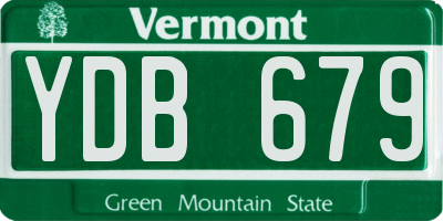 VT license plate YDB679