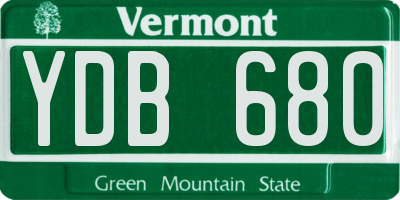 VT license plate YDB680