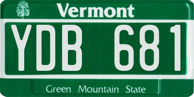 VT license plate YDB681