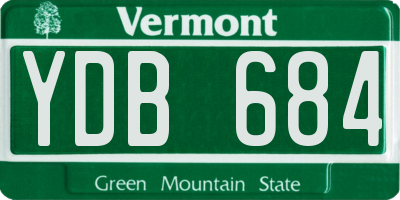 VT license plate YDB684
