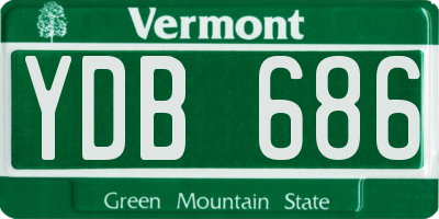VT license plate YDB686