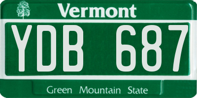 VT license plate YDB687