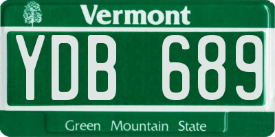VT license plate YDB689
