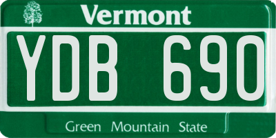 VT license plate YDB690