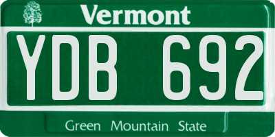 VT license plate YDB692