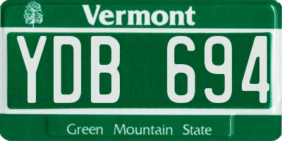 VT license plate YDB694
