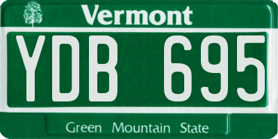 VT license plate YDB695