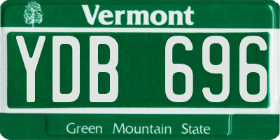 VT license plate YDB696