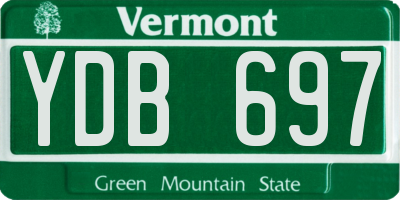 VT license plate YDB697