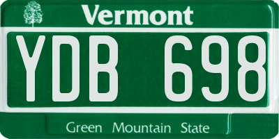 VT license plate YDB698