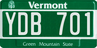 VT license plate YDB701