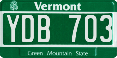 VT license plate YDB703