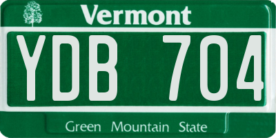VT license plate YDB704