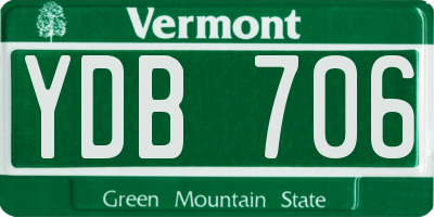 VT license plate YDB706