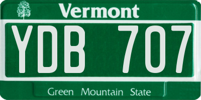 VT license plate YDB707