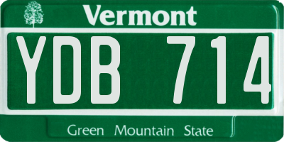 VT license plate YDB714