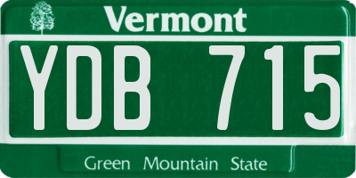 VT license plate YDB715