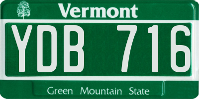 VT license plate YDB716
