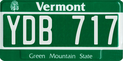 VT license plate YDB717