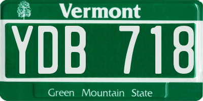 VT license plate YDB718