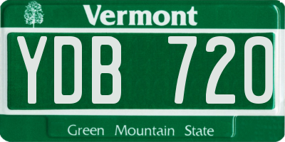 VT license plate YDB720