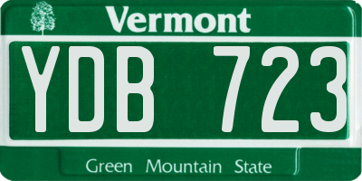 VT license plate YDB723