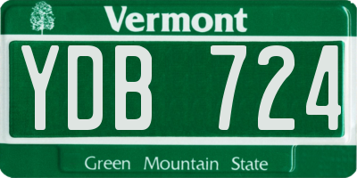 VT license plate YDB724