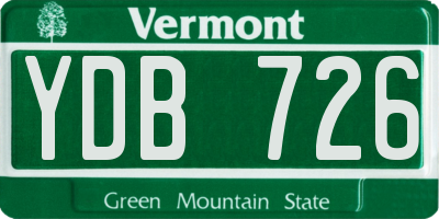 VT license plate YDB726