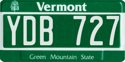 VT license plate YDB727