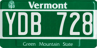 VT license plate YDB728